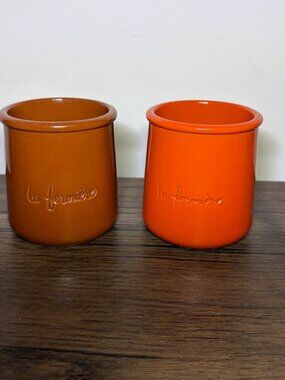 🚫sold🚫 La Fermière yogurt earthenware pots - set of 2